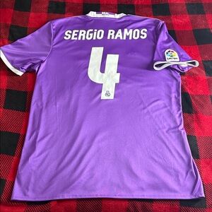 Real Madrid #4 Sergio Ramos 2016-17 Adidas La Liga Away Jersey